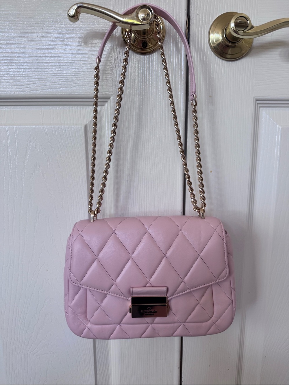kate spade Quilted Pink Chain Crossbody Bag